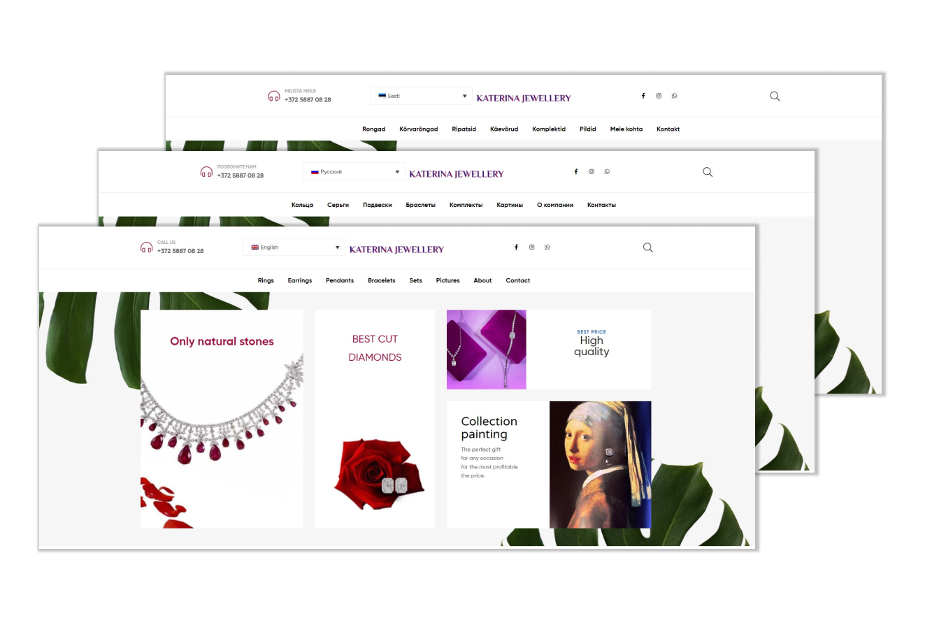 Мультиязычный сайт-каталог ювелирных украшений